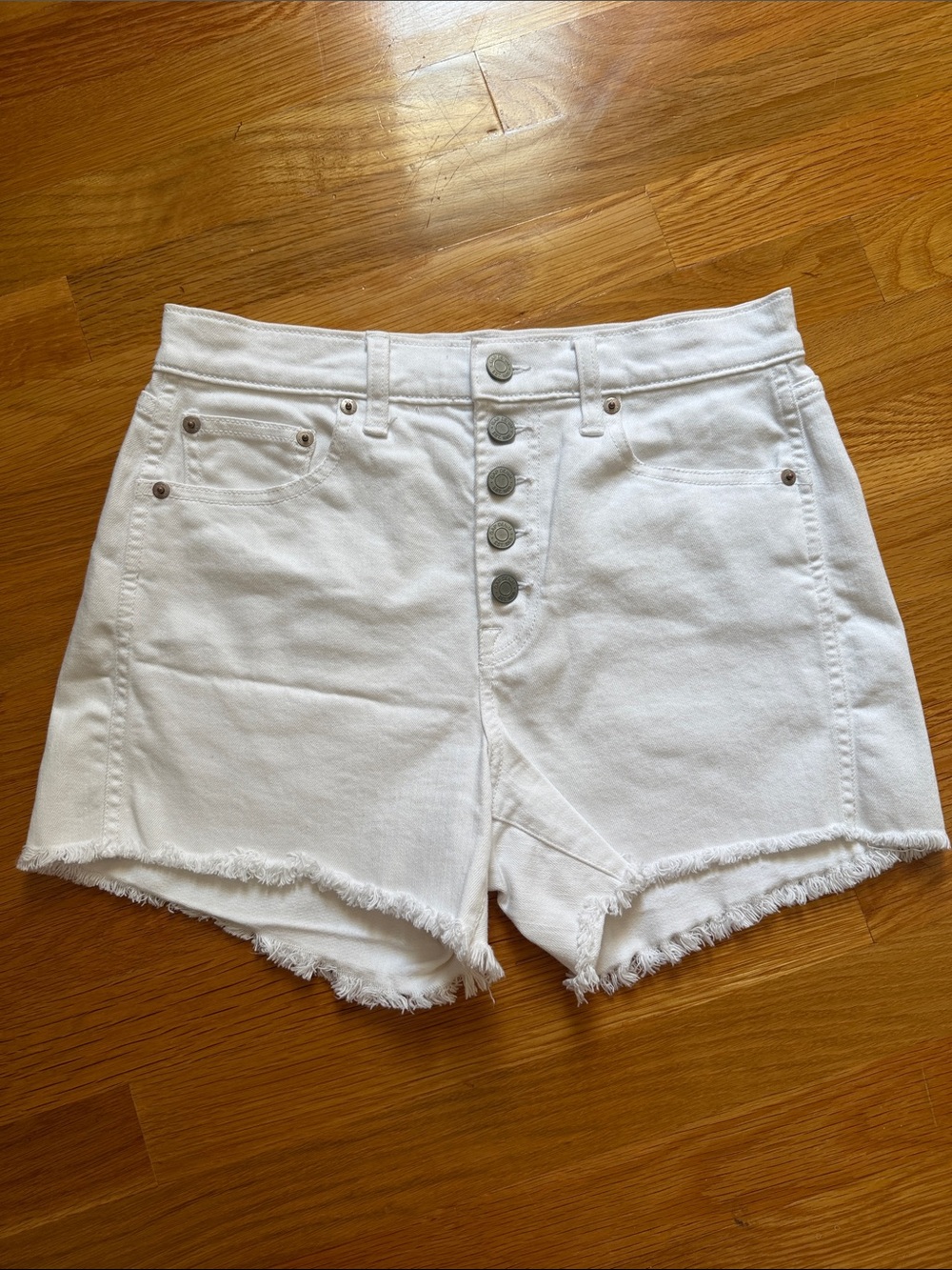 Gap Classic High-Waist White Denim Shorts